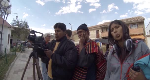 Tarabuco Chuquisaca Bolivie Juin 2013 Brown Man Indigenous Features Tient — Video