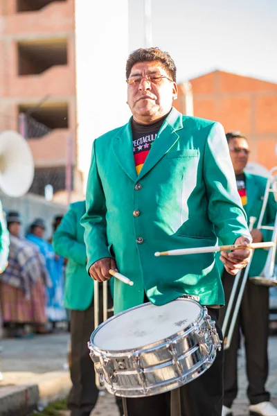 Alto Paz Bolivia 2015 Aymara Indigenous Male Dressed Green Suit — 스톡 사진