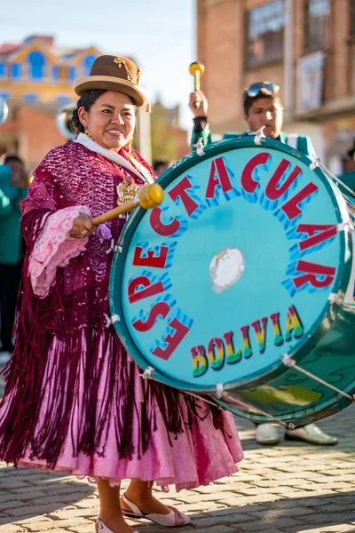 Alto Paz Bolivia July 2015 Aymara Woman Dressed Indigenous Traditional — 图库照片