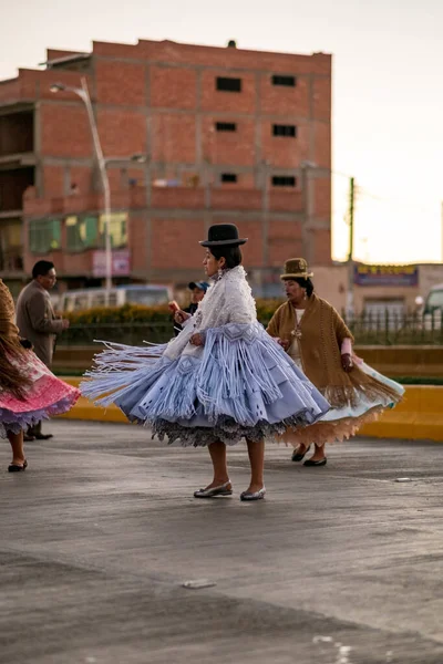 Alto Paz Bolivia July 2015 Aymara Women Dressed Indigenous Traditional — 图库照片