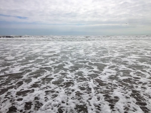 Κύματα Στον Ειρηνικό Ωκεανό Λευκό Αφρό Στη Μεχία Αρεκίπα Περού — Φωτογραφία Αρχείου