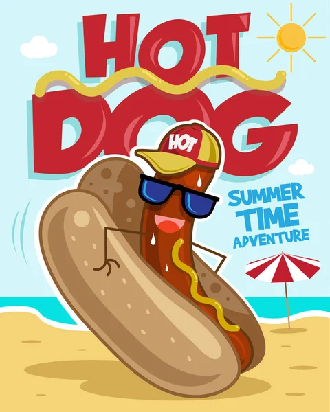 Hot Dog Deliciosas aventuras — Archivo Imágenes Vectoriales