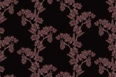 Vintage kır çiçekleri ile Seamless modeli. Vektör çizim kumaşlar, hediye paketleme, Tekstil ve kart tasarımı