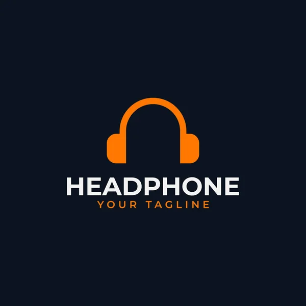Headphone simples, Música Estúdio Gravação, DJ Logo Design Template —  Vetores de Stock