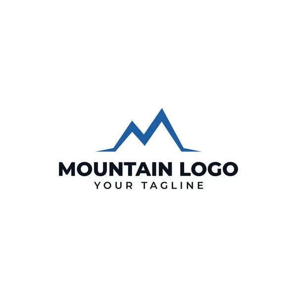 İlk harf M Simple Mountain Peak, Hill, Valley Logo Tasarımı — Stok Vektör