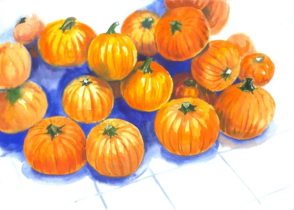 Pompoen Halloween aquarel — Stockfoto