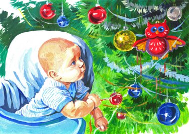 Bebek ve Noel oyuncaklar