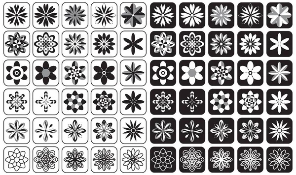 Set bloemen en sieraad pictogrammen — Stockvector