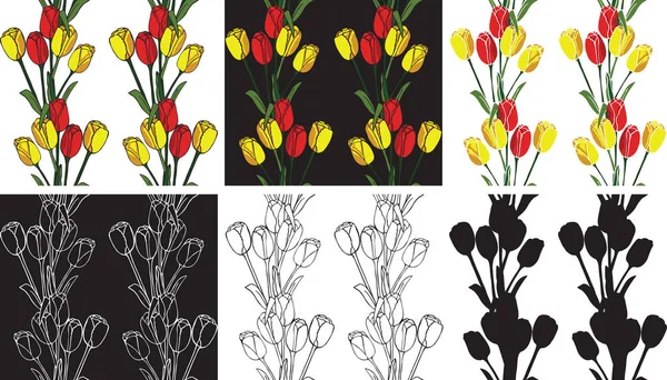Pattern seamless flowers tulips — Stock Vector
