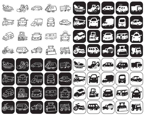 Ícones de carros conjunto — Vetor de Stock