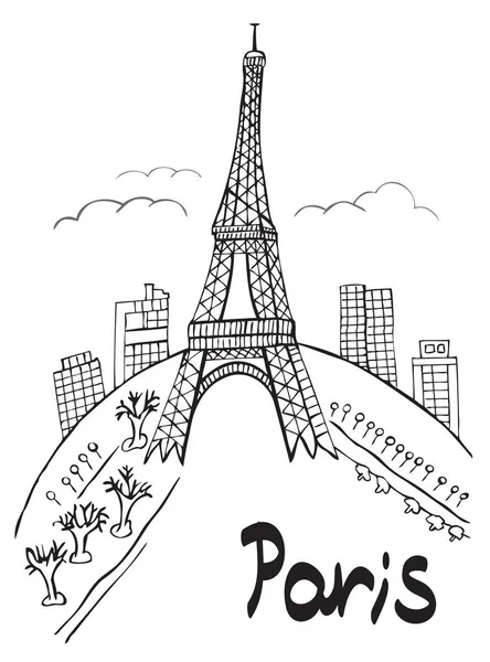 París Torre Eiffel — Vector de stock