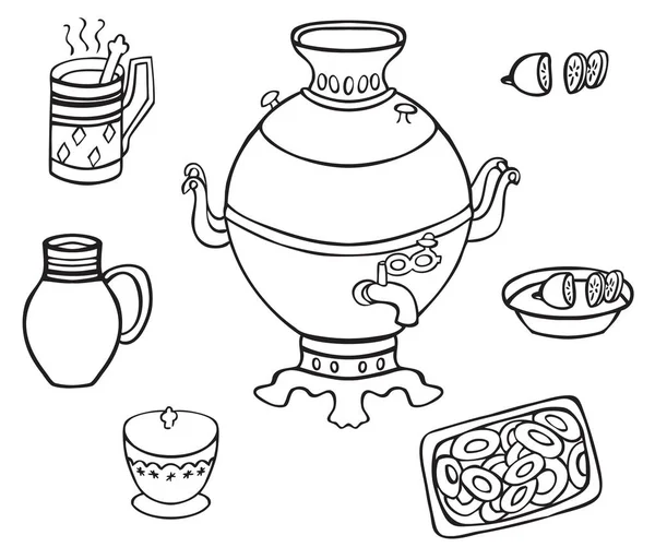 semaver çay ve limon ile