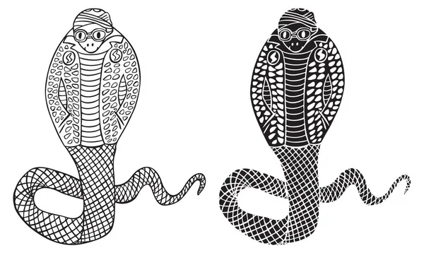 Illustrazione di moda di Cobra serpente — Vettoriale Stock