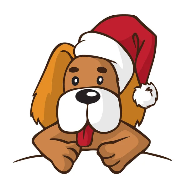 新年の帽子犬 — ストックベクタ
