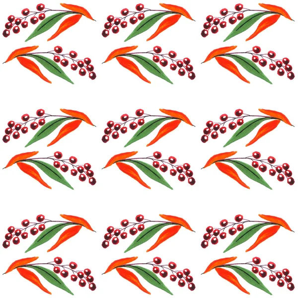 Seamless watercolor berries pattern — Stock Photo, Image