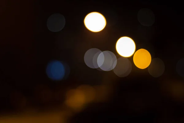 Zacht wit een gele stad Lichten Bokeh — Stockfoto