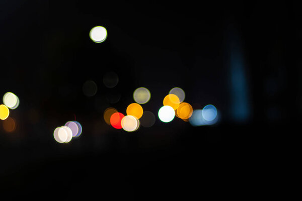 Abstract image of bokeh lights in the city