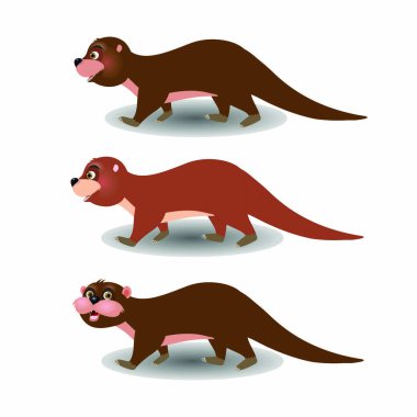 Üç Kahverengi Susamuru - Çizgi film Vektör Resmi