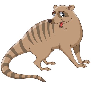 Brown Striped Mongoose - Cartoon Vector Image clipart