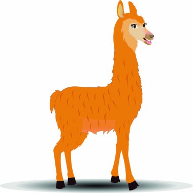 Gülen Lama - Çizgi film Vektör ResmiStencils