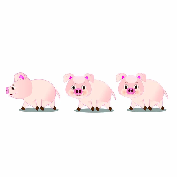 Three Piglets Cartoon Vector Image — Stock Vector