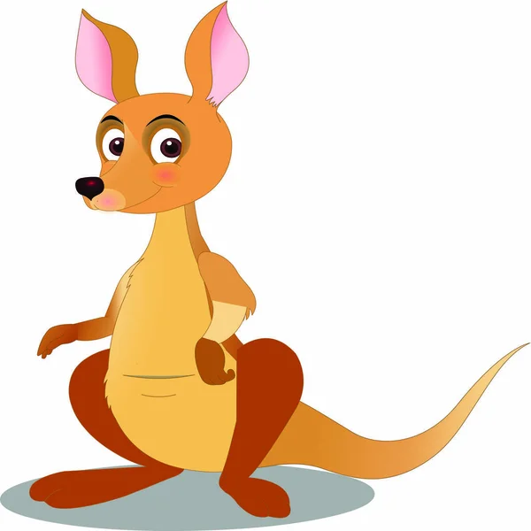 Baby Kangaroo Cartoon Vector Image — Stock Vector