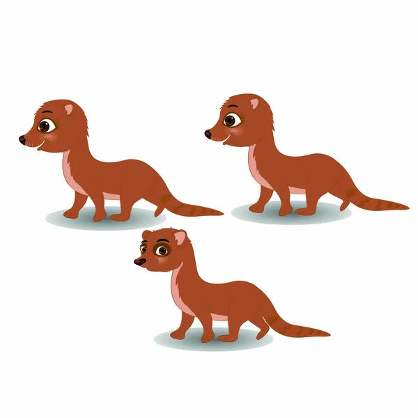 Bébé Mongoose Brown Image Vectorielle Bande Dessinée — Image vectorielle
