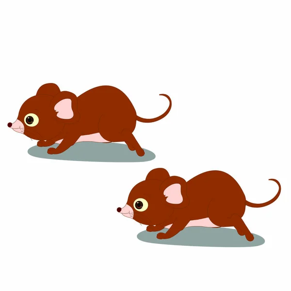 Baby Rats Brown Immagine Vettoriale Del Fumetto — Vettoriale Stock