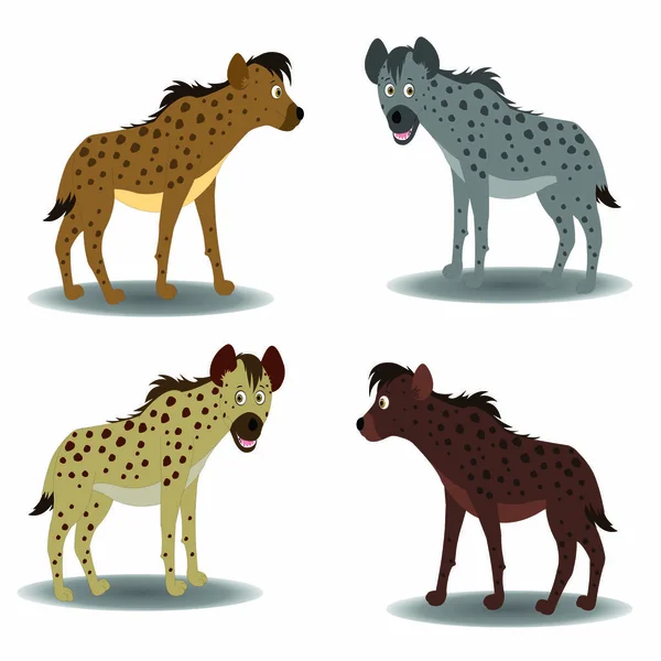 Colección Hyena Imagen Vectorial Dibujos Animados — Vector de stock