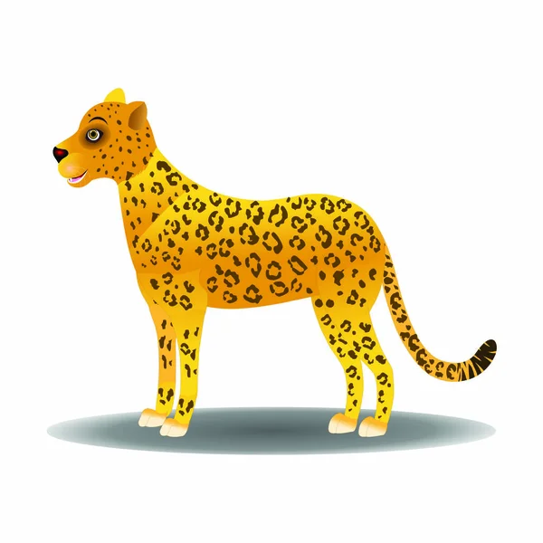 Leopardo Con Expresiones Imagen Vectorial Dibujos Animados — Vector de stock