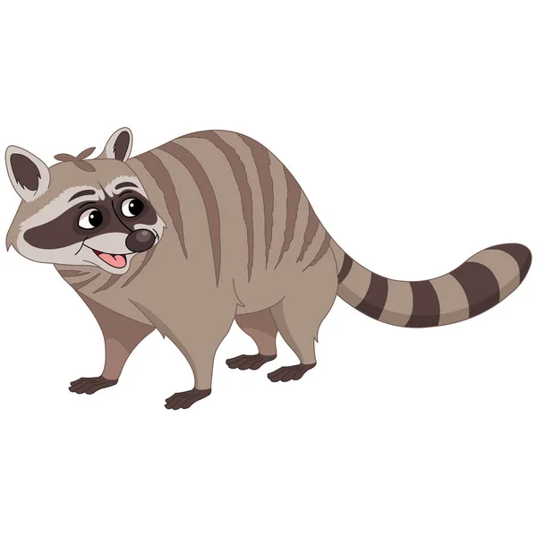 Kahverengi Çizgili Rakun - Çizgi film Vektör Resmi