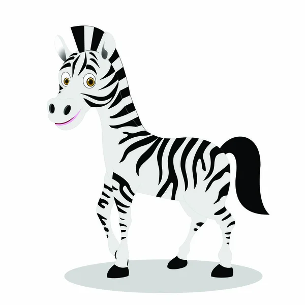 Stojící Zebra Cartoon Vector Image — Stockový vektor