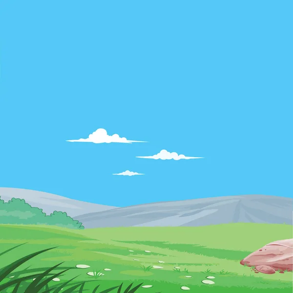 美しい風景の丘の緑 ベクトルイメージ — ストックベクタ