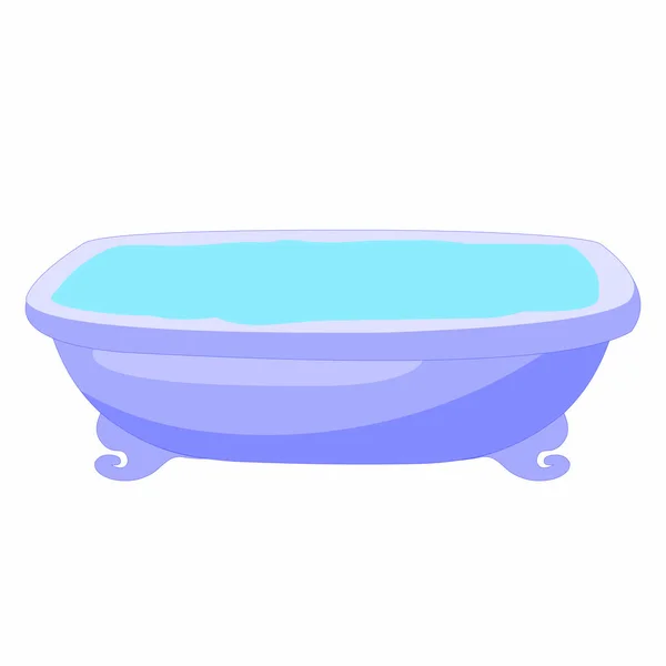 Fürdőkád Vízzel Vektorkép — Stock Vector