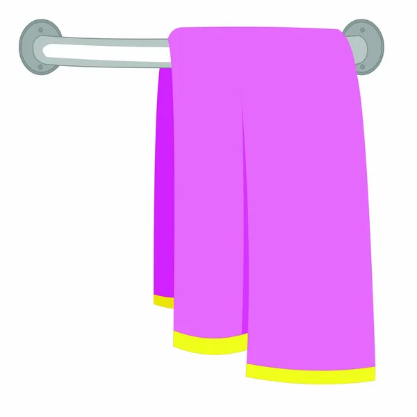 Handdoek Handdoekhouder Cartoon Vector Afbeelding — Stockvector
