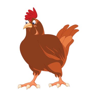 Kahverengi Hen - Çizgi film Vektör ResmiStencils