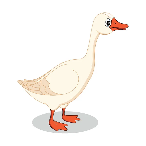 Single Duck Walking Obraz Wektor Kreskówek — Wektor stockowy