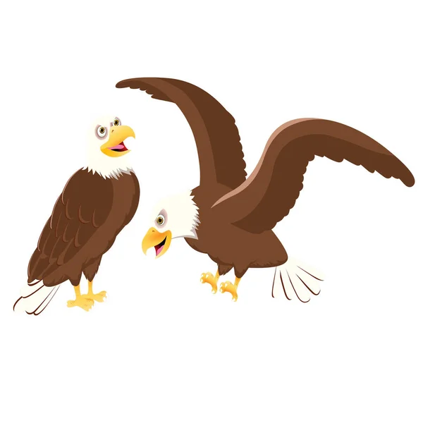Dos Águilas Imagen Vectorial Dibujos Animados — Vector de stock