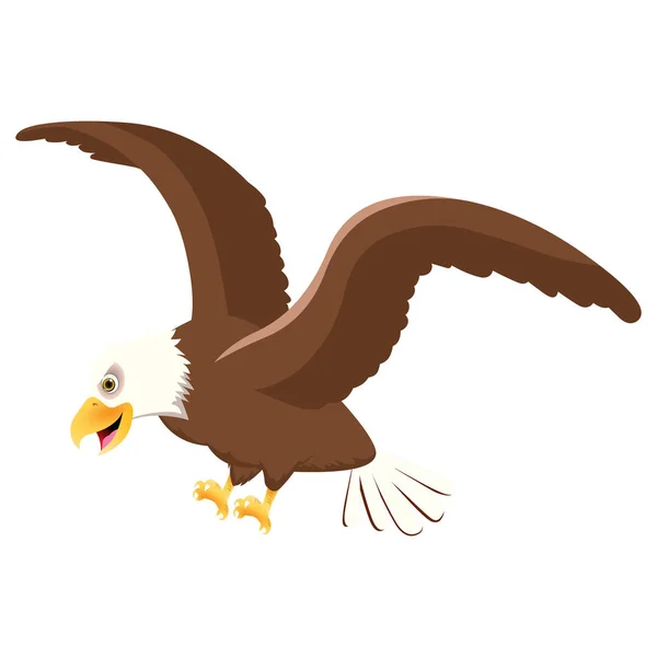 Flying Eagle Cartoon Vector Image — Stock Vector