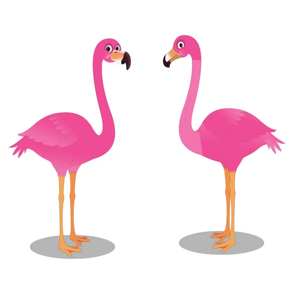 ピンクのフラミンゴ 漫画ベクトル画像 — ストックベクタ