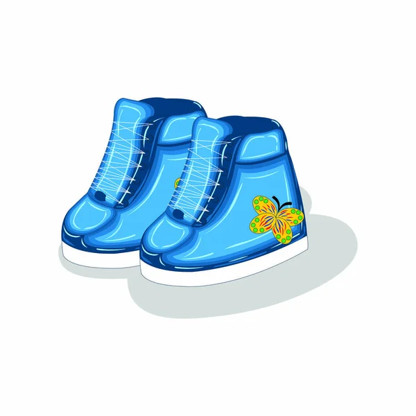 Pair Kids Shoes Cartoon Vector Image — Stock Vector