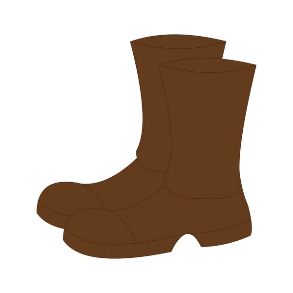 Brown Gum Boots Cartoon Vector Image — стоковий вектор