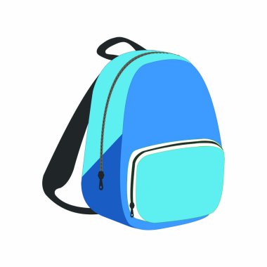 Mavi Okul Çantası - Çizgi film Vektör ResmiStencils