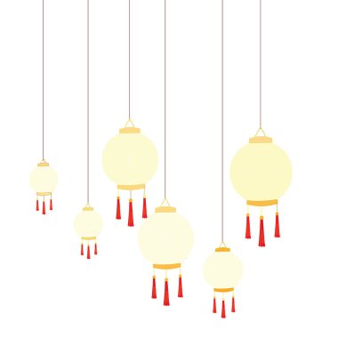 Parlayan Sarı Fenerler - Çizgi film Vektör ResmiComment