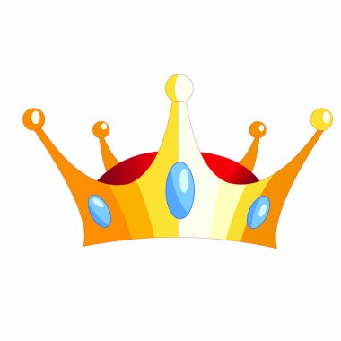 Gemstone Vektör Resimli Altın Kral Tacı