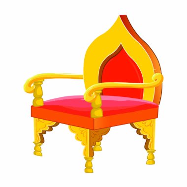 Kraliyet Koltuğu Altın Kırmızı Vektör Resmi- Karikatür