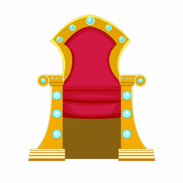 Koninklijke Koning Troon Cartoon Vector Afbeelding — Stockvector