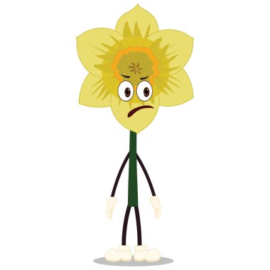 Kızgın Nergis Çiçeği - Çizgi film Vektör ResmiComment