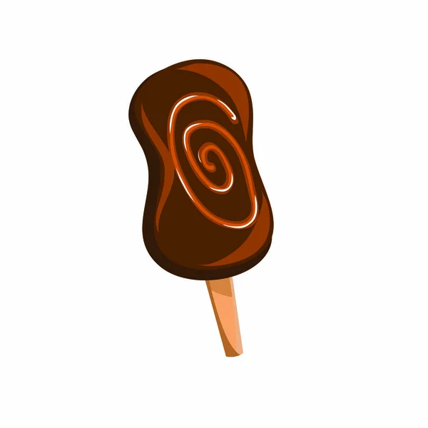 Chocolate Ice Cream Bar Stick Vector — Stock Vector