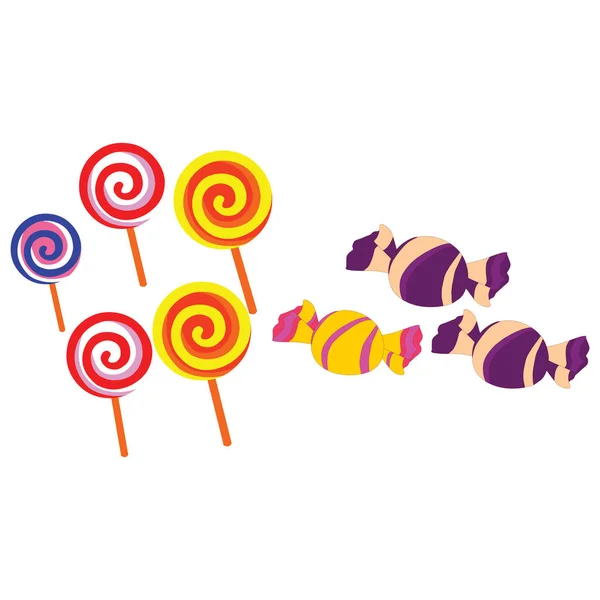 Lollipops Chocolates Cartoon Vector Image — Stock Vector